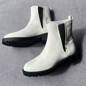 ZBY Women's Lug Sole Platform Ankle Boots Chelsea Size 10